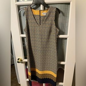 Shelby & Palmer sleeveless dress. Size 8. NWOT Blue gold and white